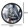 Timethink Newborn Baby Ice Dragon Metal Frame Round Clock, Silent Quartz Battery Operated White Dragon Hatching Egg Black Aluminum Frame Clock for Home Office Kids Children Bedroom Living Room view 2