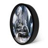 Timethink Newborn Baby Ice Dragon Metal Frame Round Clock, Silent Quartz Battery Operated White Dragon Hatching Egg Black Aluminum Frame Clock for Home Office Kids Children Bedroom Living Room view 4