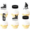 18pcs Black Glitter Ice Hockey Athletes Dessert Cupcake Topper 6 Years Old Theme Decor Supplies Baby Shower Boys Girls Happy Birthday Rookie of The Year Sports Party Decorations view 1