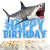 Blue Glitter Sea Creature Topper Cake Orca Shark Theme Decor Supplies Baby Shower Boys Girls Happy Birthday Party Decorations view 1