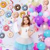 34 Pcs Donut Party Decorations Include 2 Pcs Donut Garland Banner and 32 Pcs Donut Hanging Swirl Party Supplies for Birthday Baby Shower Grow Up Party Favors view 4