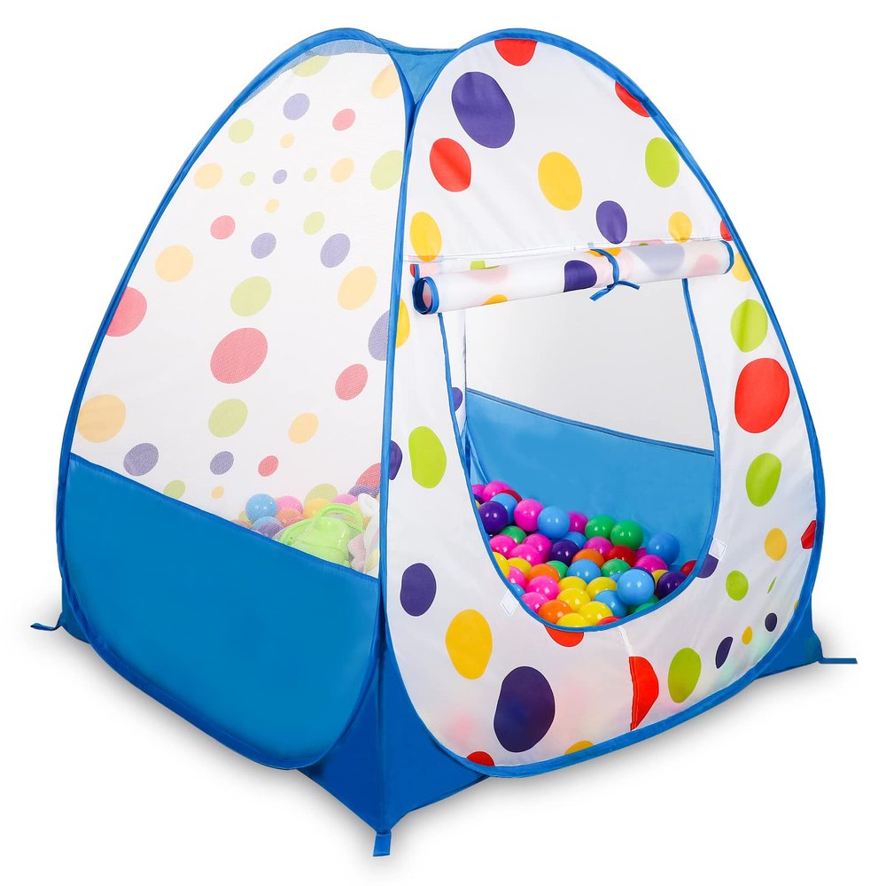 EocuSun Pop Up Playhouse, Ball Pit Kids Play Tent for Indoor & Outdoor, Foldable Tent for Kids Girls & Boys Toys (Balls Not Included) (Blue)