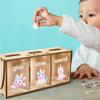 Kids Cartoon Wooden Piggy Banks, Decorative Unicorn Patterns Give Save Spend with 3 Shadow Boxes and Holes, Engraving Name Large Capacity Save Coin Money Box, Christmas Birthday Gift for Kids Toddler view 2