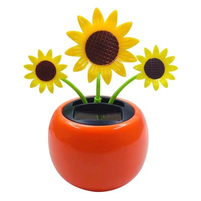 CrriMotor Solar Dancing Flower, Solar Swinging Figures Solar Powered Dancing Flower Toy Gift for Car Dashboard Decoration, Eco-Friendly Bobblehead Solar Dancing Flowers in Colorful Pots (B)