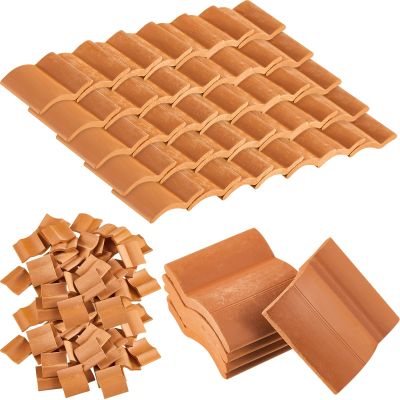 Charniol 200 Pcs Miniature Roof Tiles 1:12 Scale Mini Clay Tiles, Realistic Dollhouse Shingles for The Roof, Dollhouse Accessories for Kitchen Garden Landscaping DIY Model Architect Buildings