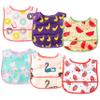 2ooya 6Pcs Baby Feeding Bibs with Crumb Catcher Pocket Adjustable Waterproof Sleeveless Teething Bib Set Toddler Infant Keepsake Gift for Baby Shower, 6-24 Months view 1
