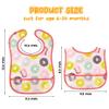 2ooya 6Pcs Baby Feeding Bibs with Crumb Catcher Pocket Adjustable Waterproof Sleeveless Teething Bib Set Toddler Infant Keepsake Gift for Baby Shower, 6-24 Months view 2