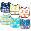 2ooya 6Pcs Waterproof Toddler Bibs Baby Feeding Bib Set with Crumb Catcher Pocket Infant Adjustable Baby Teething Bib Babies Sleeveless Animals Food Bibs Keepsake Gift for Baby Shower, 6-24 Months view 1
