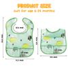 2ooya 6Pcs Waterproof Toddler Bibs Baby Feeding Bib Set with Crumb Catcher Pocket Infant Adjustable Baby Teething Bib Babies Sleeveless Animals Food Bibs Keepsake Gift for Baby Shower, 6-24 Months view 2