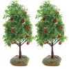 2Pcs Artificial Apple Tree Model - Miniature Fruit Trees for Micro Landscape, Dollhouse, Sand Table Scenery Decor view 1