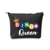 MBMSO BGO Queen Makeup Bag BGO Lover Gifts Funny BGO Gifts BGO Travel Bag BGO Game Gifts (BINGO Queen black) view 1