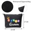 MBMSO BGO Queen Makeup Bag BGO Lover Gifts Funny BGO Gifts BGO Travel Bag BGO Game Gifts (BINGO Queen black) view 2