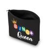 MBMSO BGO Queen Makeup Bag BGO Lover Gifts Funny BGO Gifts BGO Travel Bag BGO Game Gifts (BINGO Queen black) view 3