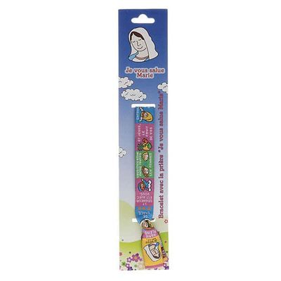 Child Prayer Bracelet in Fabric, Hail Mary FRA