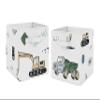 Sweet Jojo Designs Construction Truck Foldable Fabric Storage Cube Bins Boxes Organizer Toys Kids Baby Childrens - Set of 2 - Grey Yellow Black Blue and Green Transportation view 1