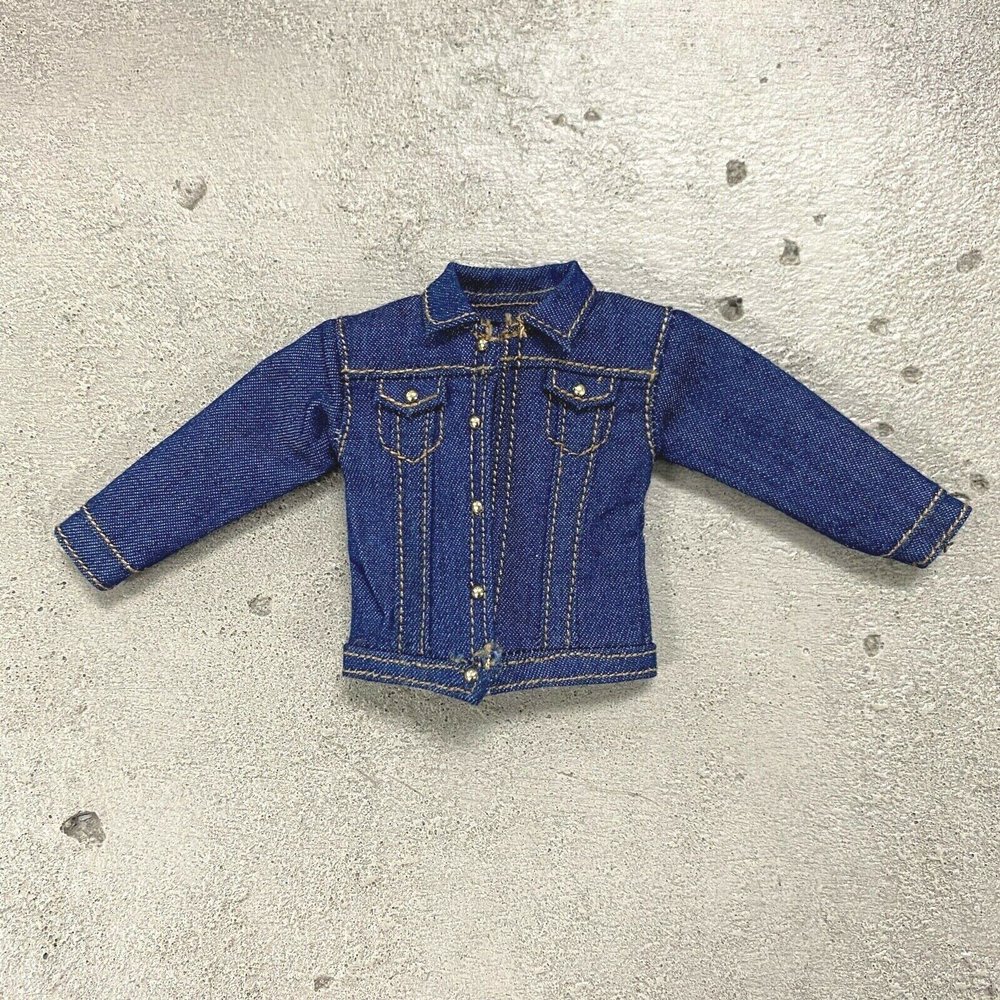 1/12 Scale Miniature Blue Denim Jacket for Mezco, Mixmax, NOTA Studio Slim Body (Figure NOT Included)
