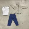 1/12 Scale Miniature Hoodie Tank Top and Jeans for Marvel Legends Muscular or 7" WWE Body (Figure NOT Included) view 1