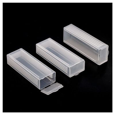 Lab Microscope Slides 3Pcs Plastic Rectangle Microscope Glass Holder Slide Box Microscope Parts