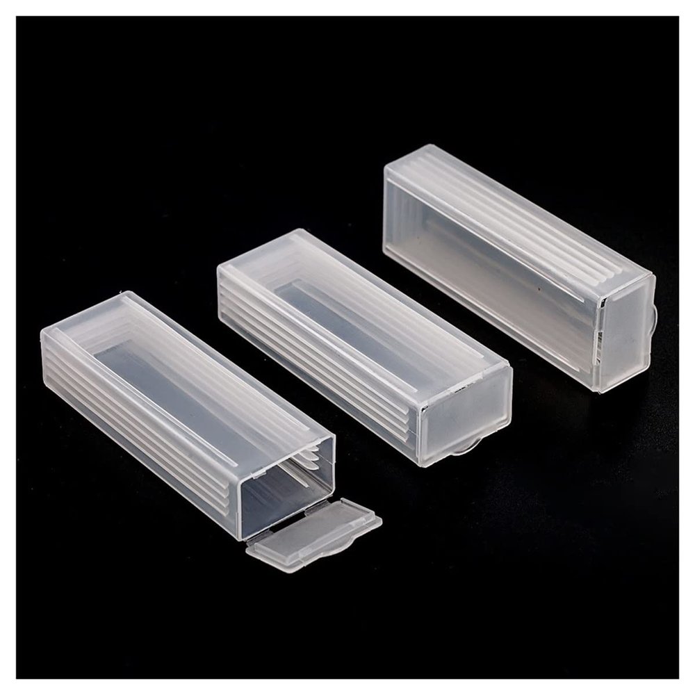 Lab Microscope Slides 3Pcs Plastic Rectangle Microscope Glass Holder Slide Box Microscope Parts
