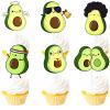 18pcs Green Glitter Avocado Dessert Cupcake Topper Holy Guacamole Theme Decor Supplies Baby Shower Girl Boy Happy Birthday Party Decorations view 1