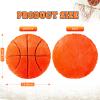 Jetec 2 Pcs Basketball Pillow Fluffy Soft Throw Cute Basketball Shaped Sports Decoration Round Plush Sport Theme Cushion Stuffed Pillow for Bedroom Decoration view 3
