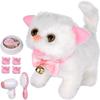 WorWoder Electronic Plush Interactive Cats for Kids That Move and Meow Walking Lifelike Interactive Toy Robot Kitten Pet Cute Stuffed Kitten for Girls Kids (White) view 1