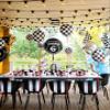 12 Pack 18 Inch Checkered Racing Balloons Helium Foil Mylar Black and White Checkered Balloons for Race Car Themed Party Birthday Festival Decorations Supplies view 4