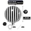 12 Pack 18 Inch Striped Balloons Black and White Striped Balloons for Birthday Baby Shower Parties Decorations Supplies view 2