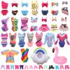 BARWA 12 Items 5 Psc Swimsuits Bathing Clothes Bikini One Piece with 2 Pool Floaties with 5 Shoes for 11.5 inch Doll view 2
