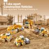 hahaland Toys for 5+ Year Old Boys - Take Apart Dinosaur Kids Toys Construction Vehicles 5 in 1 Transform into Dinosaur Robot STEM Building Toy for 5 6 7 8 Year Old Boys view 2