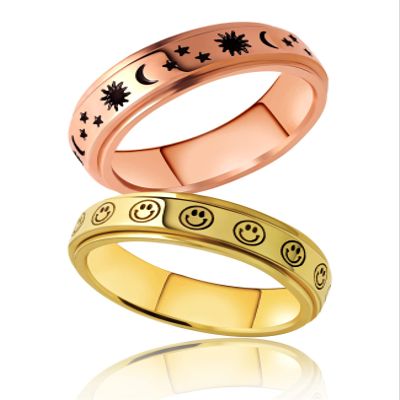 LAOYOU Anxiety Ring for Women Spinner Spinning Size 7