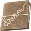 Primitives by Kathy luxe velvet journal features an embroidered "Dream" sentiment with wrap-around fabric tie closure, 48 unlined pages quality gift for journaling writing view 4
