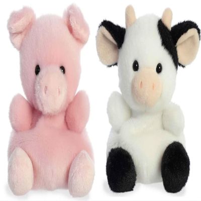 Aurora Palm Pals Set of Two - Sweetie Cow & Wizard Pig