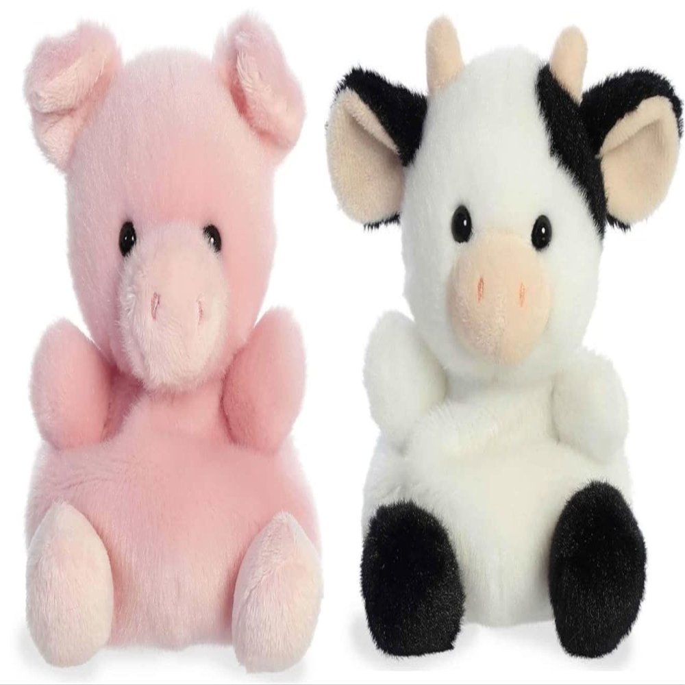 Aurora Palm Pals Set of Two - Sweetie Cow & Wizard Pig