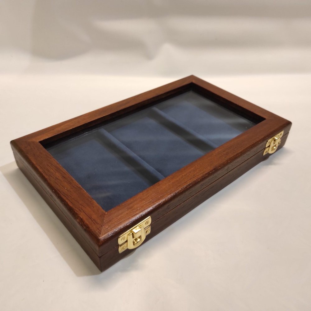 Display box for 3 medals (blue velvet in photo)