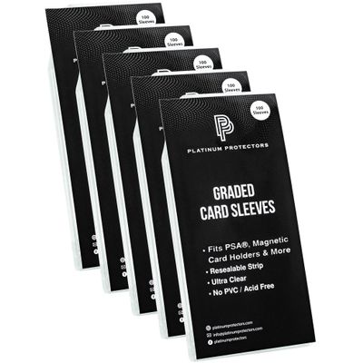 Platinum Protectors Resealable Graded Card Sleeves for PSA, CGC and TAG Slabs (500 Pack)