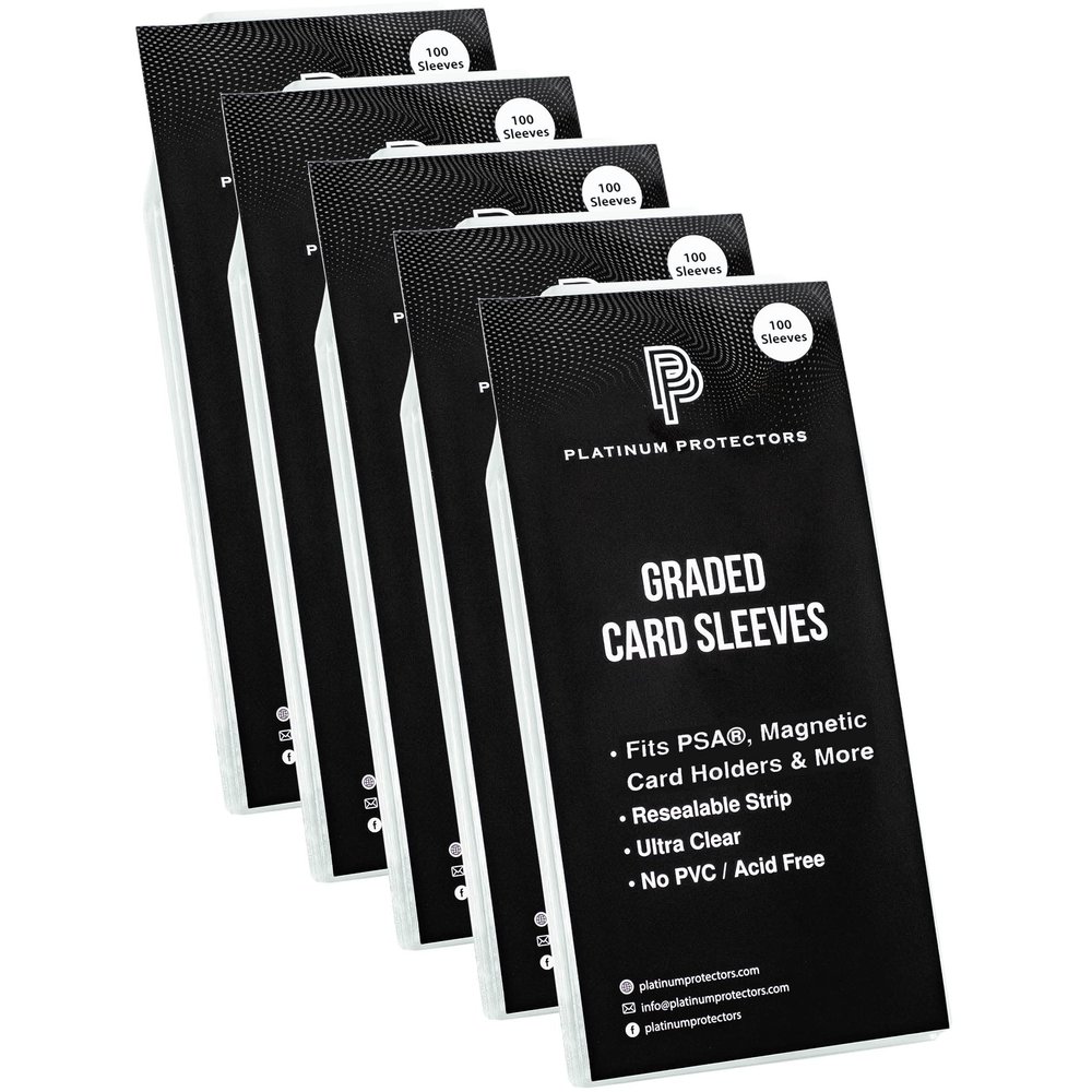 Platinum Protectors Resealable Graded Card Sleeves for PSA, CGC and TAG Slabs (500 Pack)