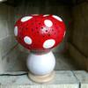 Mushroom night light, Gourd lamp, Nursery lamp, Gift for her, forest decorations, beaded mushroom lamp, view 2