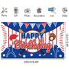 Baseball Happy Birthday Backdrop Banner Baseball Sports Themed Party Supplies Backdrop Large Baseball Birthday Party Decorations Wall Hanging Photo Booth Decor for Kids Boys Teenager, 75 x 45 inch view 2