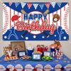 Baseball Happy Birthday Backdrop Banner Baseball Sports Themed Party Supplies Backdrop Large Baseball Birthday Party Decorations Wall Hanging Photo Booth Decor for Kids Boys Teenager, 75 x 45 inch view 4