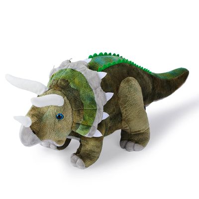 AULUDA Dinosaur Plush Toy, Triceratops Stuffed Animal Throw Plushie Pillow Doll, Soft Grey Fluffy Friend Hugging Cushion - Present for Every Age & Occasion