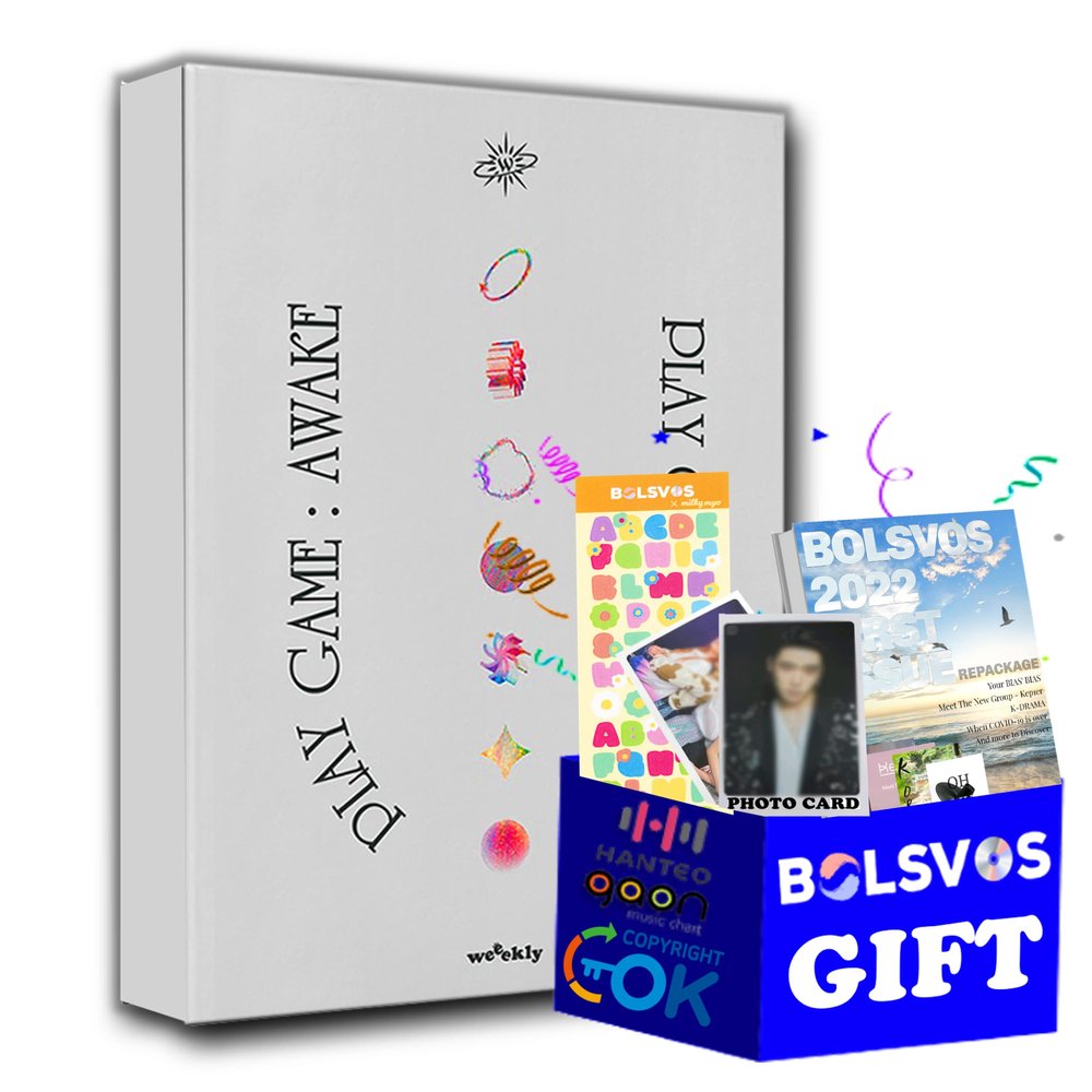 Weeekly - Play Game : AWAKE [Real Self ver.] (1st Single Album) Album+Pre Order Limited Benefits+BolsVos K-POP eBook (21p),1EA BolsVos Sticker for Toploader, Photocards