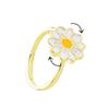 COLORFUL BLING Delicate Silver Cubic Zirconia Daisy Flower Butterfly Fidget Anxiety Rings for Women Adjustable Open Sunflowers Evil Eyes Stress Relief Stackable Rings-B daisy gold view 1