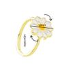 COLORFUL BLING Delicate Silver Cubic Zirconia Daisy Flower Butterfly Fidget Anxiety Rings for Women Adjustable Open Sunflowers Evil Eyes Stress Relief Stackable Rings-B daisy gold view 2