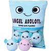 Nenalayo Plushies Doll a Bag of Axolotl Plush Toy Stuffed Soft Snack Pillow Plush Toy for Birthday Gift, Stuffed Toy Game Pillow Cushion Gift for Kids (Blue 6 Balls) view 1