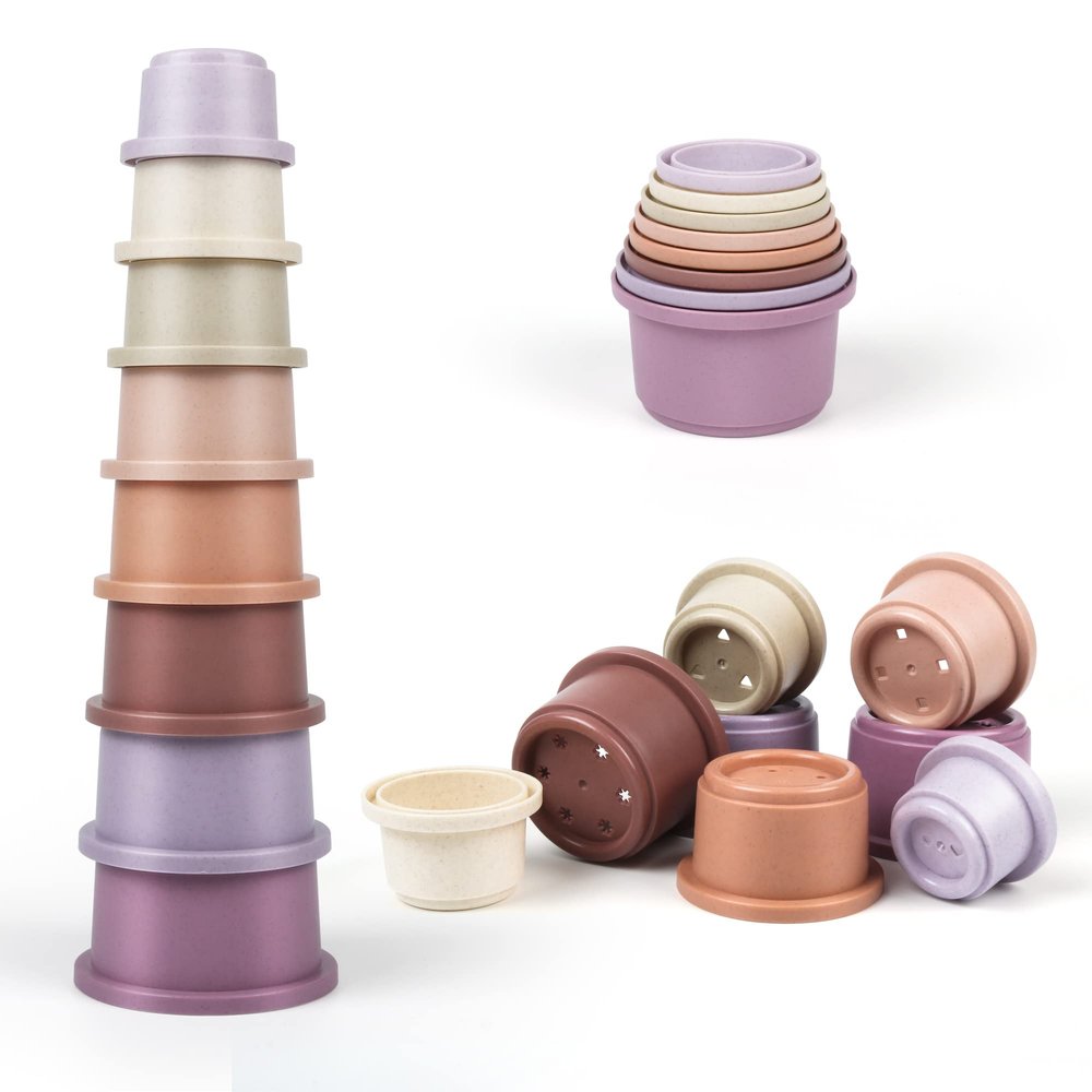 Baby Stacking Toy Cups,Toddler Stackble Bath Toy for 1-3,Nesting Cups Pool Toys for 6-12 Months Infant,Kids Early Educational Montessori Gift for 2-4 Years Old Boys Girls