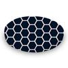 SheetWorld Baby Fitted Oval Crib Sheet Fits Stokke Mini, 100% Cotton Woven Sheet, Unisex Boy Girl, 23 x 29 inches, Navy Honeycomb, Made in USA view 1