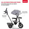 Huffy Malm Ultra 4-in-1 Canopy Trike with Adjustable Push Handle, Folding Footrest, Removable Canopy, and Accessories , Gray Medium view 2