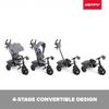Huffy Malm Ultra 4-in-1 Canopy Trike with Adjustable Push Handle, Folding Footrest, Removable Canopy, and Accessories , Gray Medium view 3