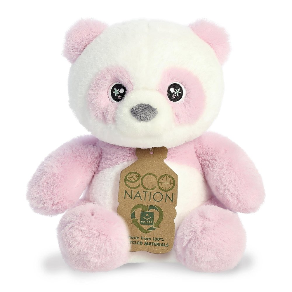 Aurora Eco-Friendly Eco Nation Lavender Panda Stuffed Animal - Environmental Consciousness - Recycled Materials - Purple 9 Inches